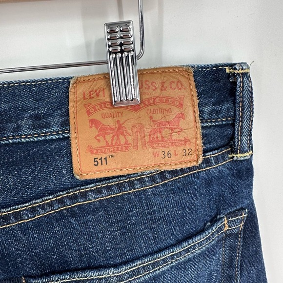 Levi's Men’s Selvedge 36x32 511 Dark Blue Wash Original pc9-04511-2048 - Picture 10 of 14